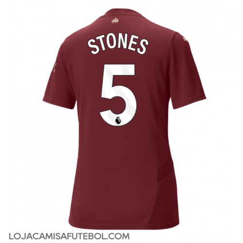 Camisa de Futebol Manchester City John Stones #5 Equipamento Alternativo Mulheres 2024-25 Manga Curta